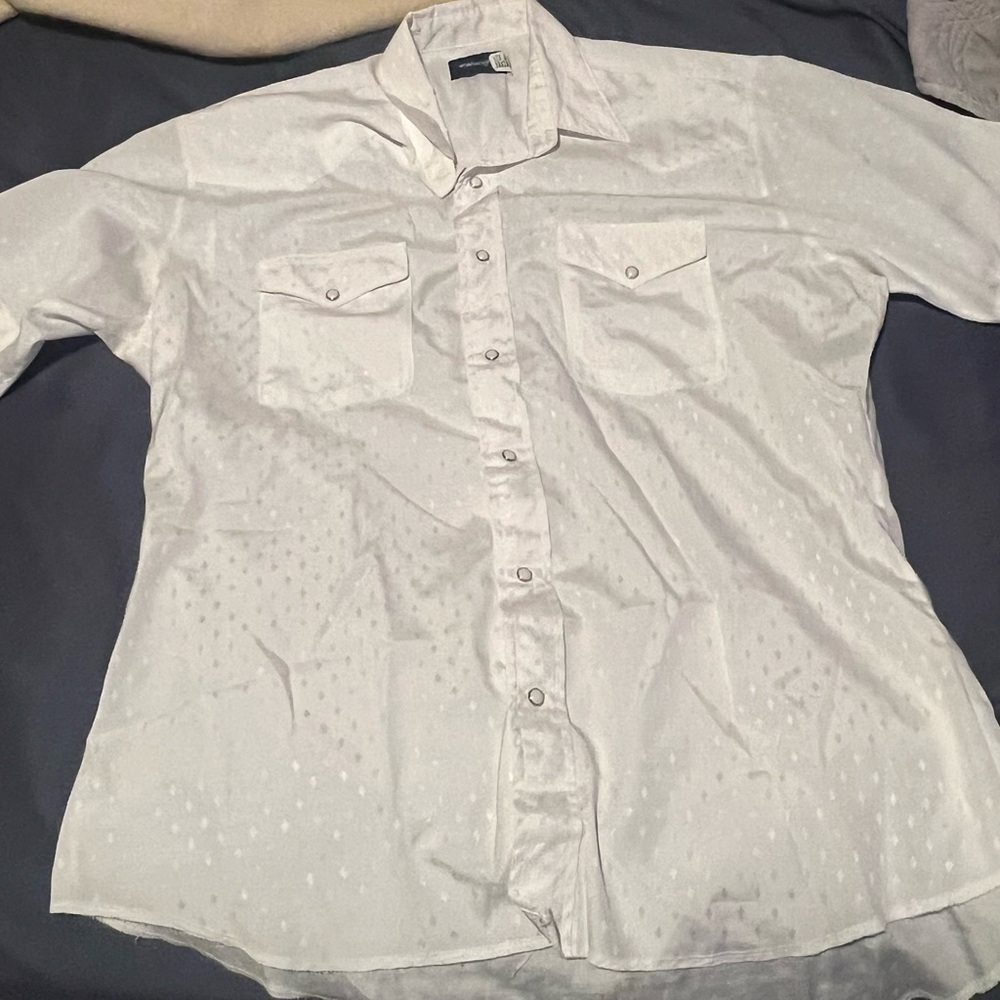 Wrangler Men's White Pearl Snap Shirt